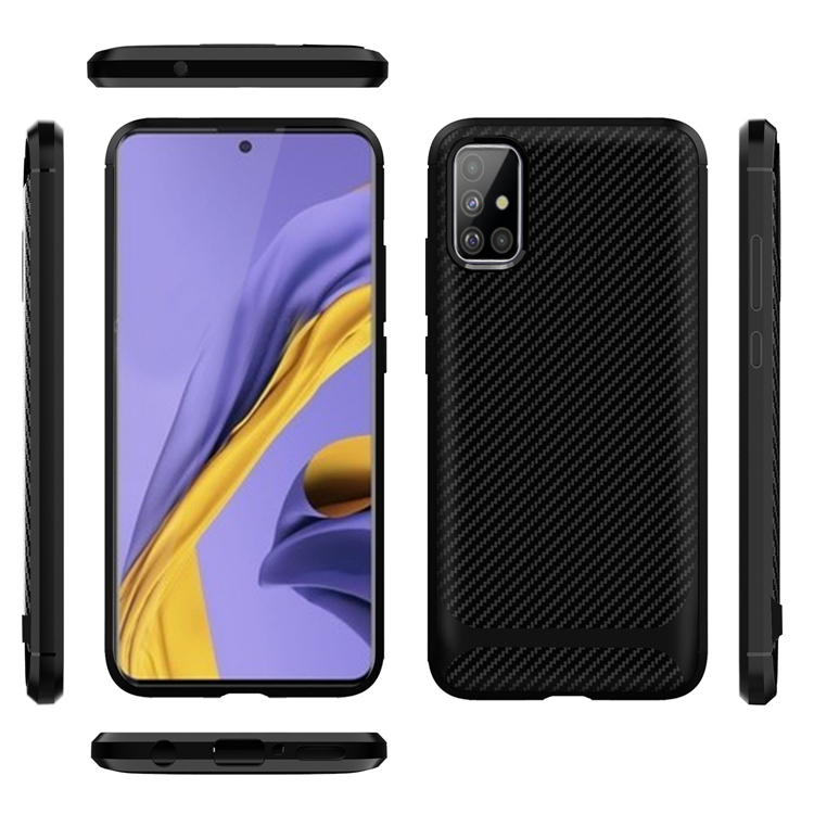 Samsung Galaxy A31 carbon protect hátlap tok, (Fekete)