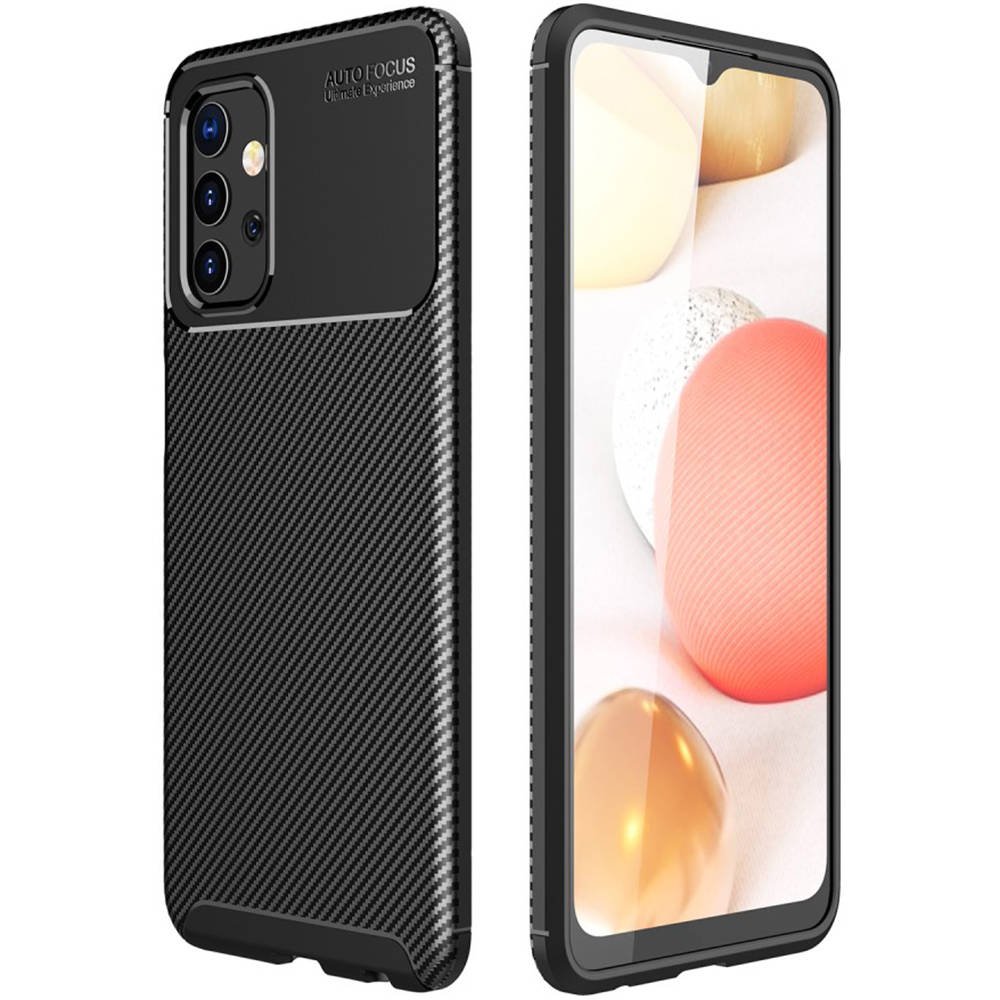 Samsung Galaxy A32 5G carbon fiber szilikon hátlap tok, (Fekete) 5