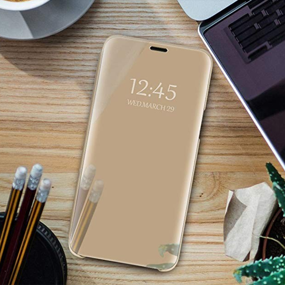 Samsung Galaxy A32 5G Clear view notesz tok (Arany) 2