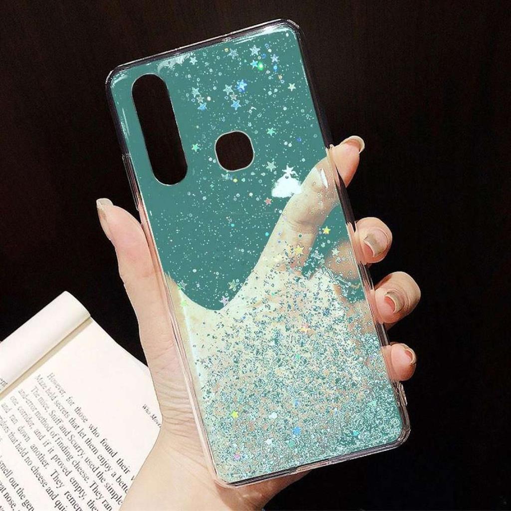 Samsung Galaxy A32 5G glue glitter hátlap tok, (Menta) 1
