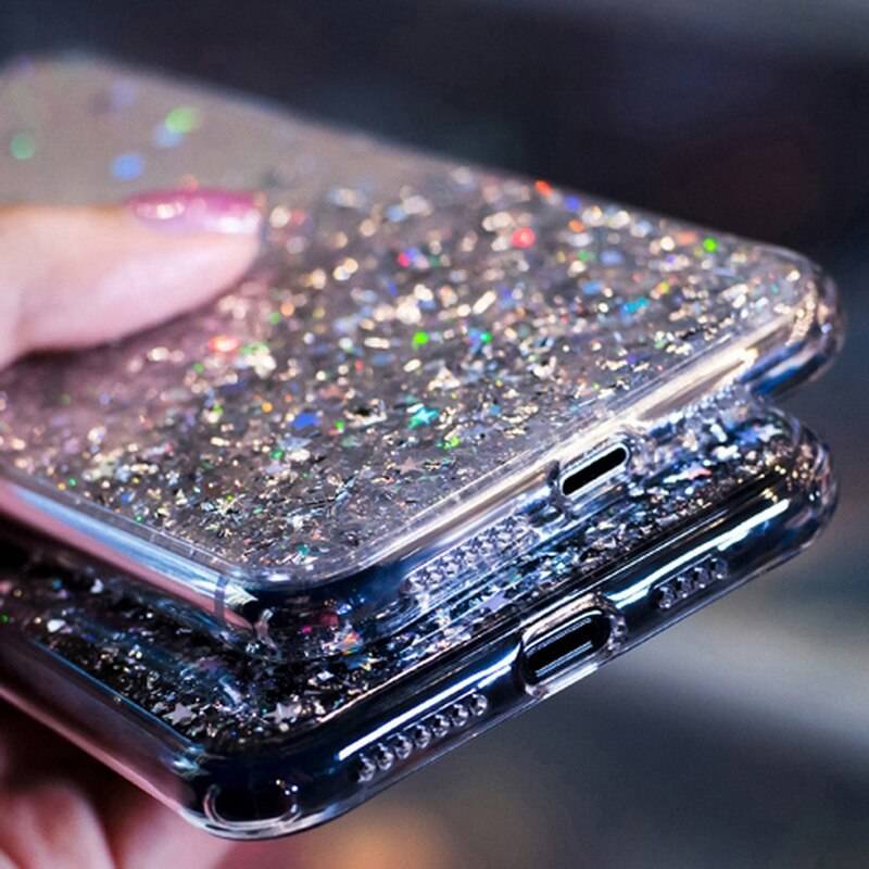 Samsung Galaxy A32 5G glue glitter hátlap tok, (Menta) 2