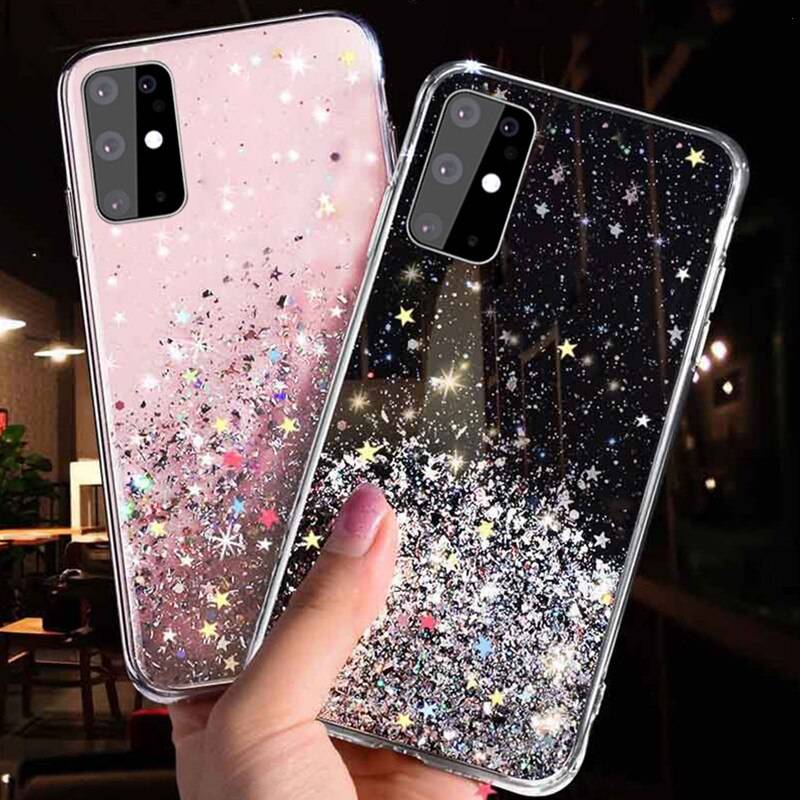 Samsung Galaxy A32 5G glue glitter hátlap tok, (Pink) 3