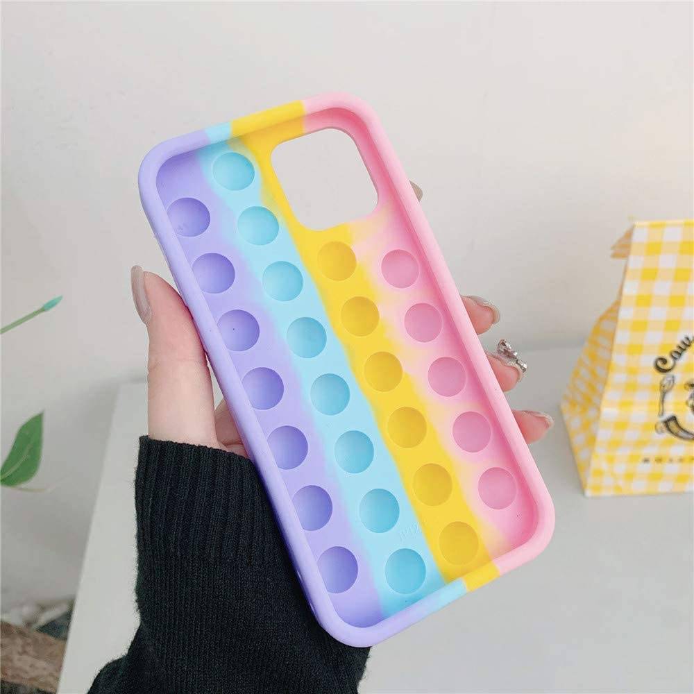 Samsung Galaxy A32 5G push bubble hátlap tok, (pink-sárga-kék-lila) 1