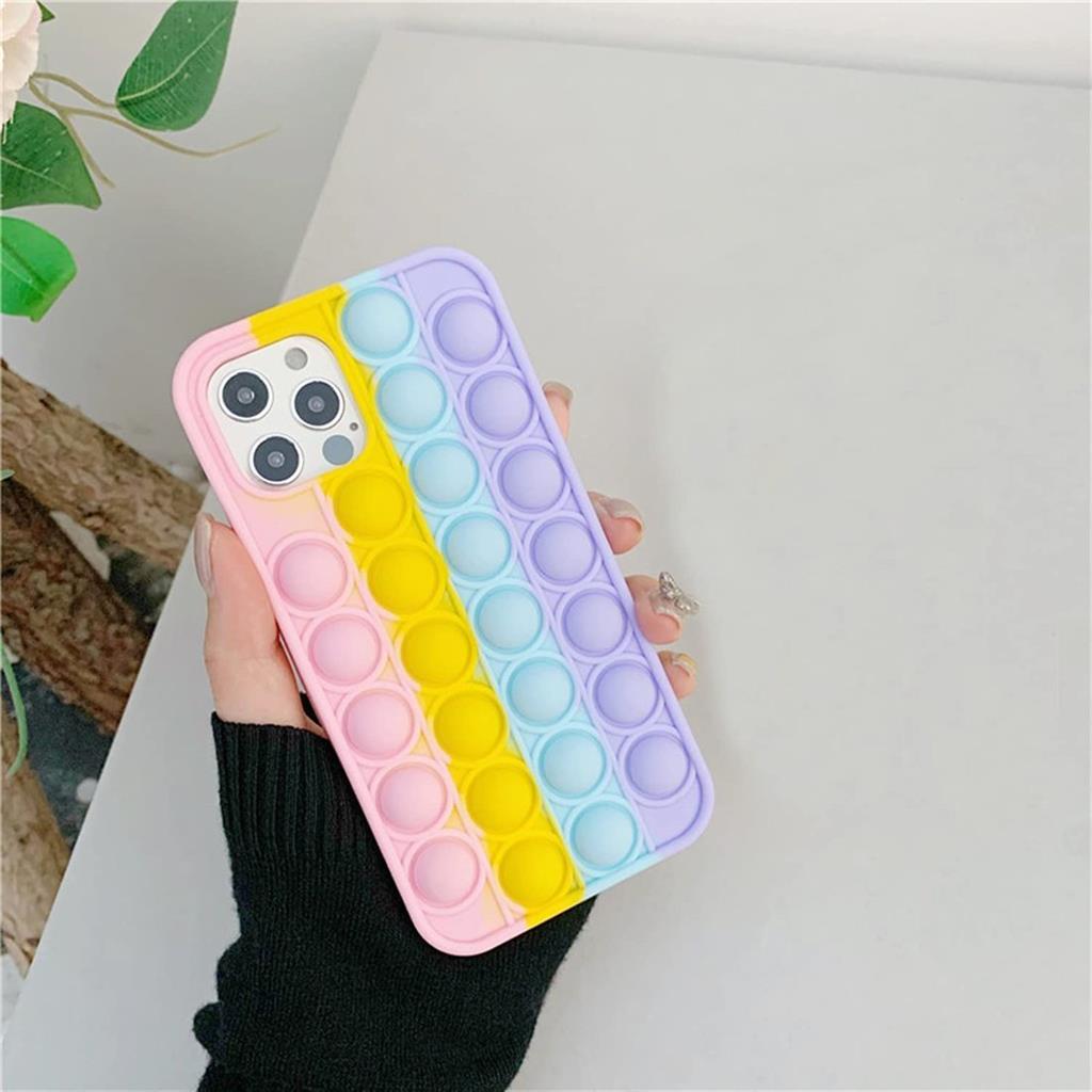 Samsung Galaxy A32 5G push bubble hátlap tok, (pink-sárga-kék-lila) 2