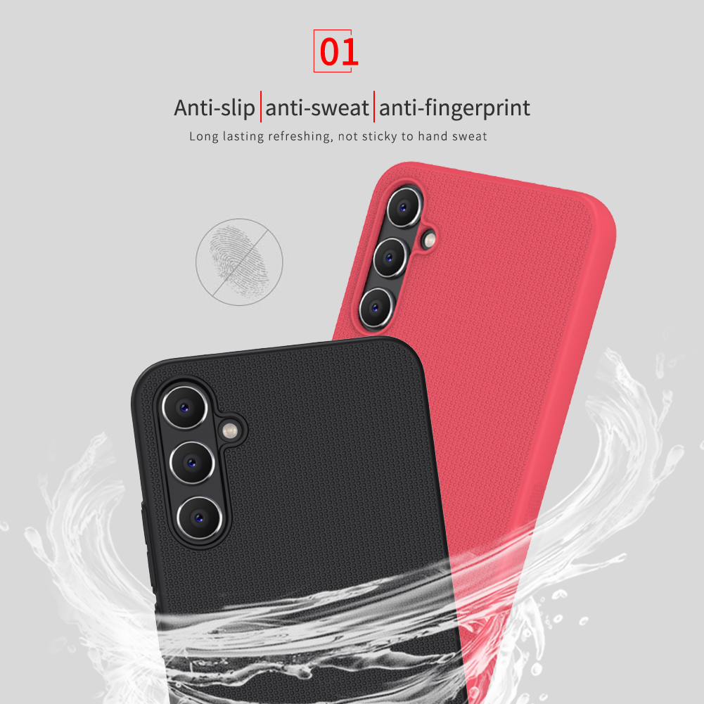 Samsung Galaxy A34 5G Nillkin Super frosted strapabíró hátlap tok fekete