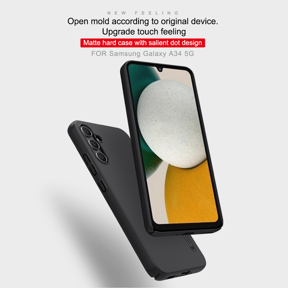 Samsung Galaxy A34 5G Nillkin Super frosted strapabíró hátlap tok fekete