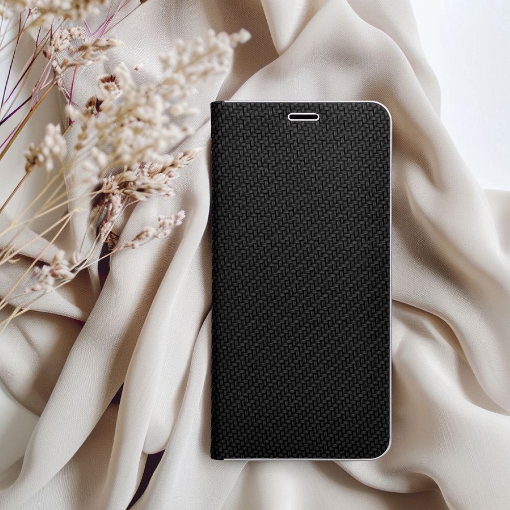 Samsung Galaxy A35 Lunca carbon notesz tok (Fekete)