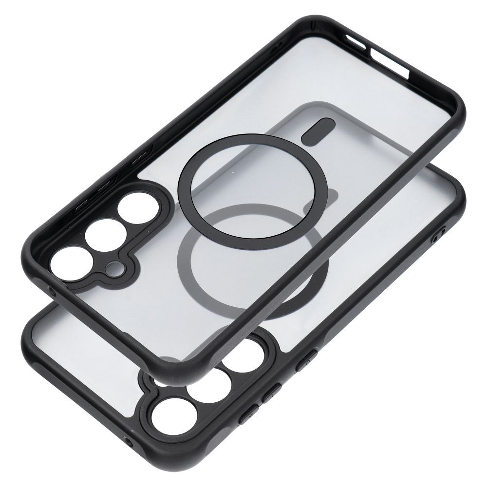 Samsung Galaxy A36 5G Drop Glue Colorful Ring MagSafe hátlap tok (Fekete)