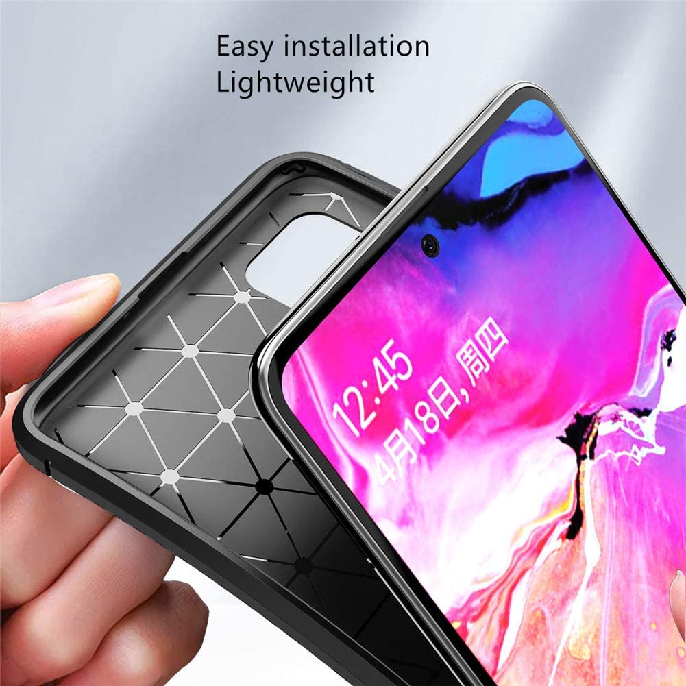 Samsung Galaxy A51 carbon fiber szilikon hátlap tok, (Fekete) 1