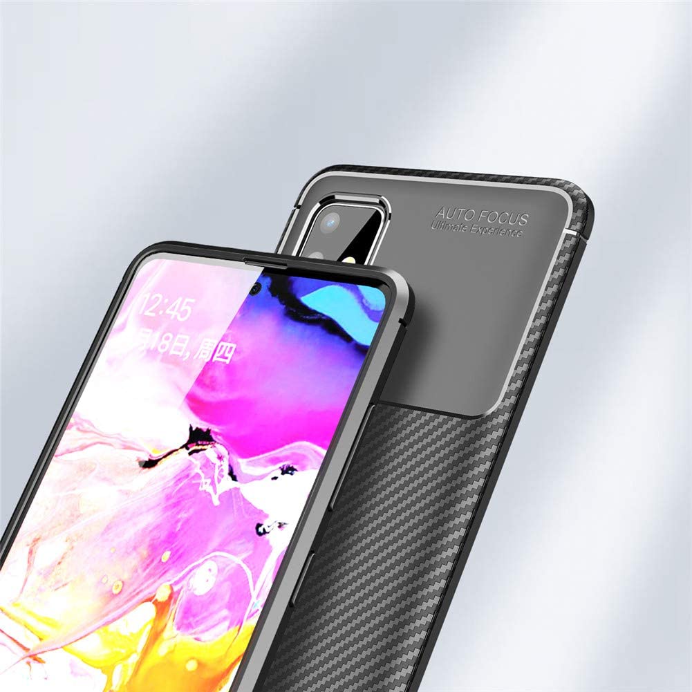 Samsung Galaxy A51 carbon fiber szilikon hátlap tok, (Fekete) 4
