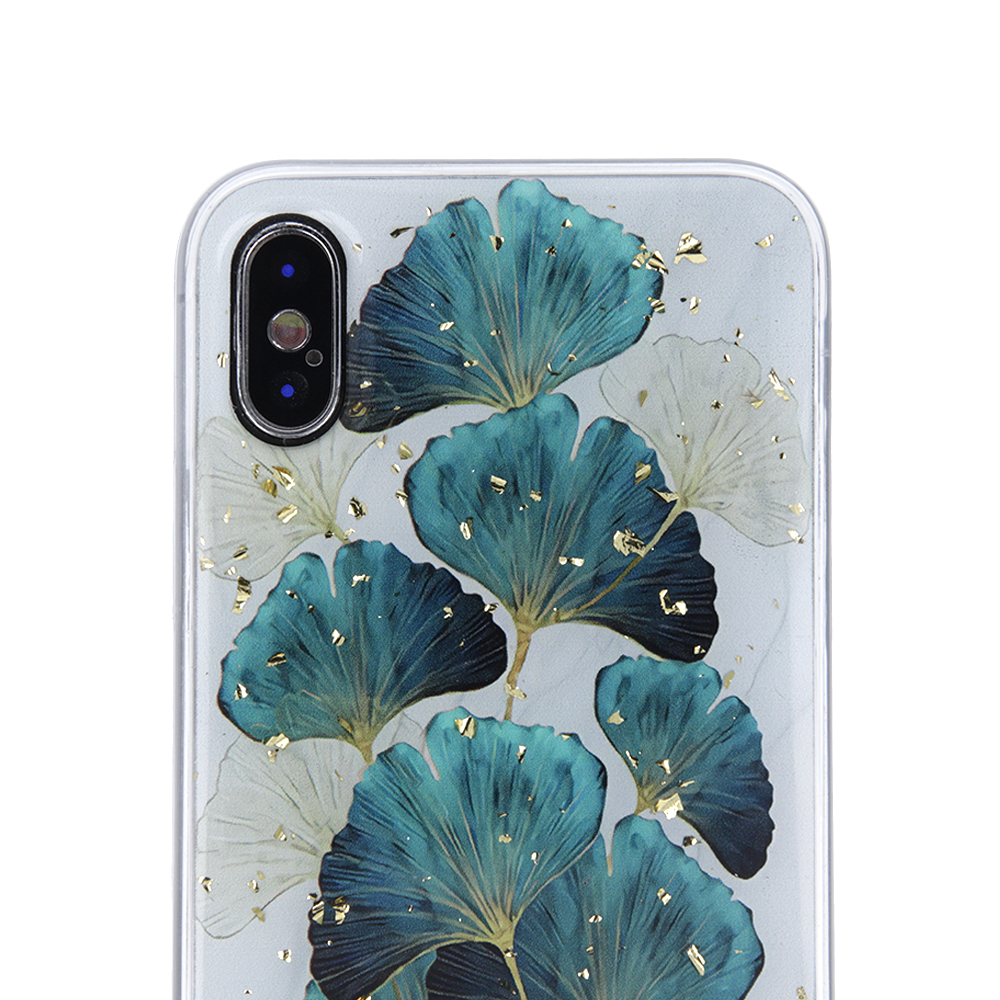Samsung Galaxy A51 gold glam hátlap tok (Levelek)