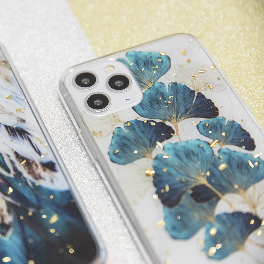Samsung Galaxy A51 gold glam hátlap tok (Levelek)