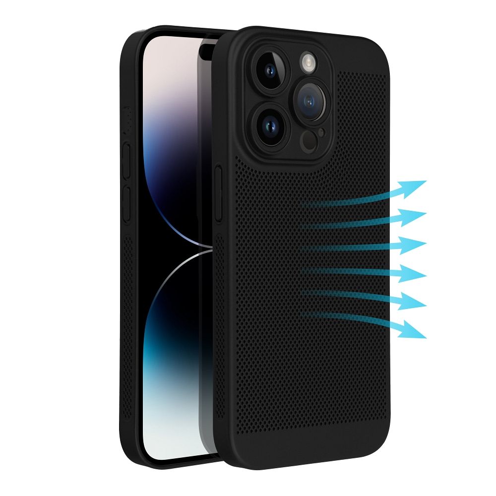 Samsung Galaxy A52 4G / Galaxy A52 5G / Galaxy A52s 5G Breezy lyukacsos műanyag hátlap tok (Fekete) 1