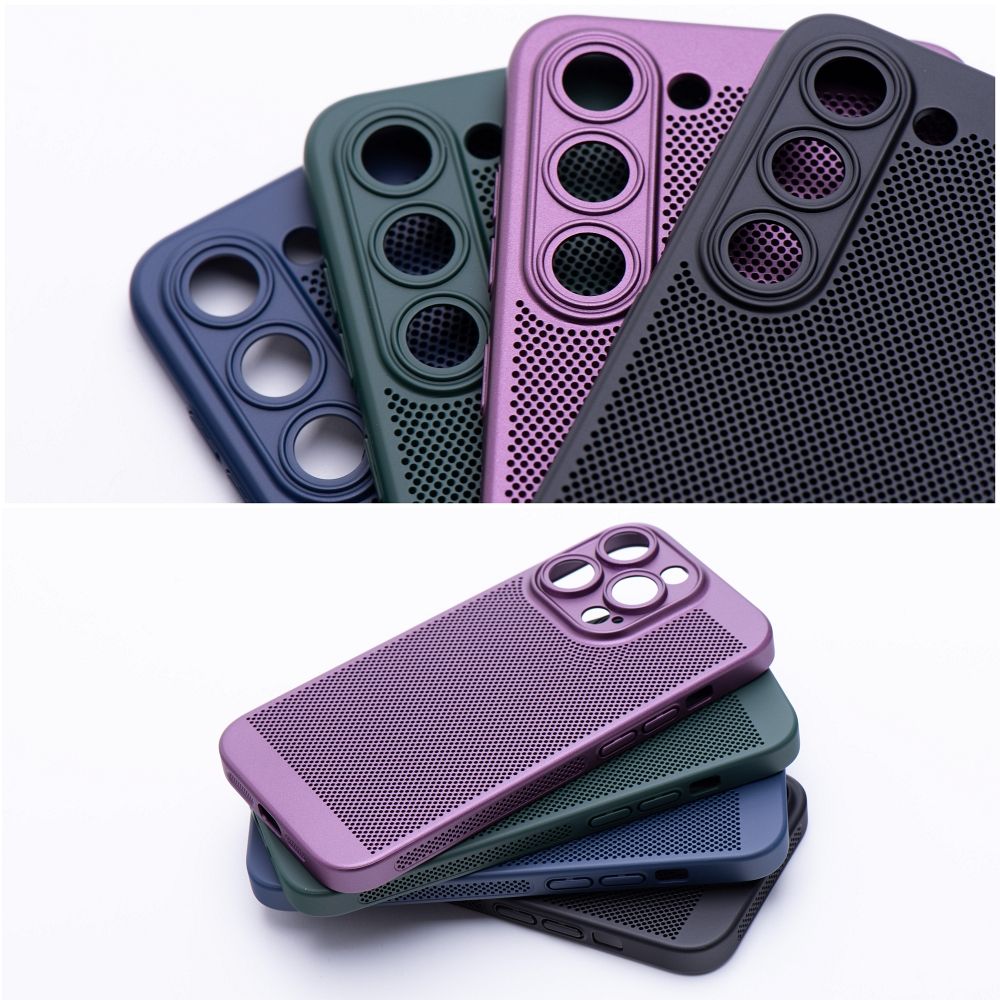 Samsung Galaxy A52 4G / Galaxy A52 5G / Galaxy A52s 5G Breezy lyukacsos műanyag hátlap tok (Fekete) 5