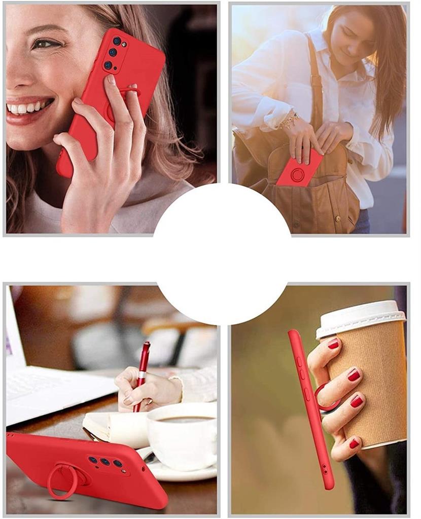 Samsung Galaxy A52 4G/A52 5G/A52s 5G finger grip mágneses hátlap tok (Piros) 6