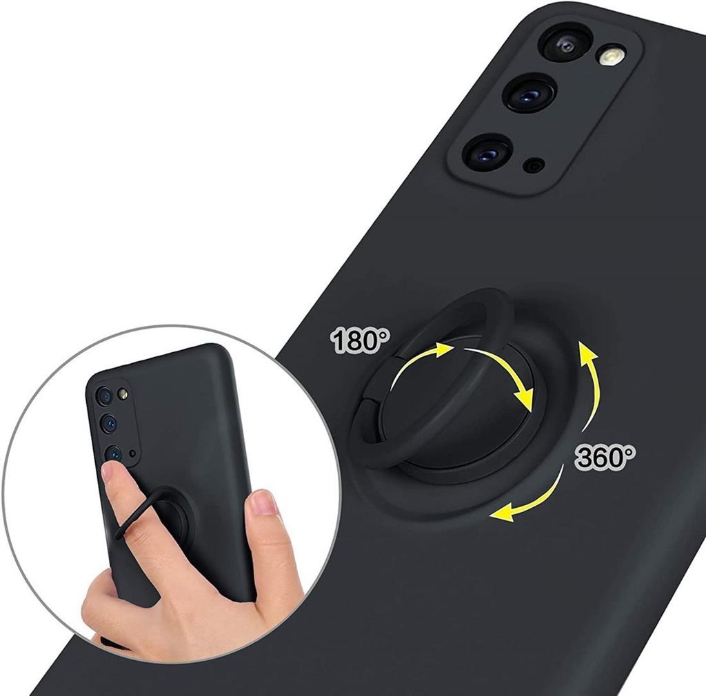 Samsung Galaxy A52 4G/A52 5G/A52s 5G silicone ring hátlap tok (Fekete)