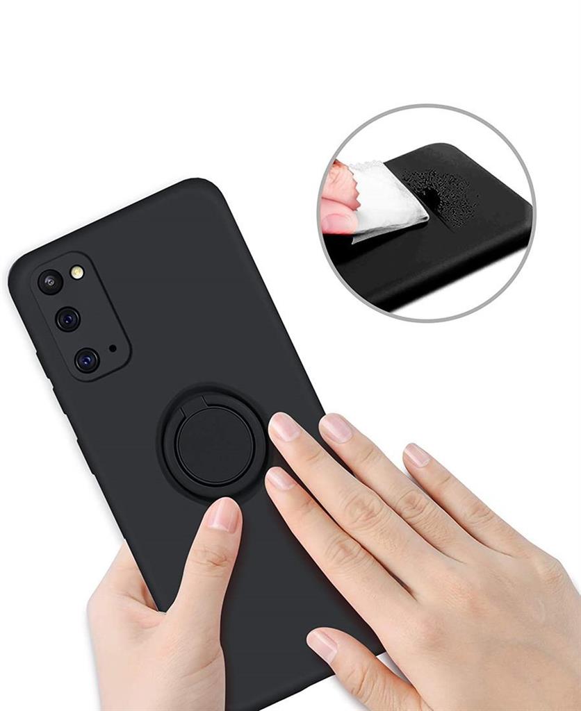 Samsung Galaxy A52 4G/A52 5G/A52s 5G silicone ring hátlap tok (Fekete)