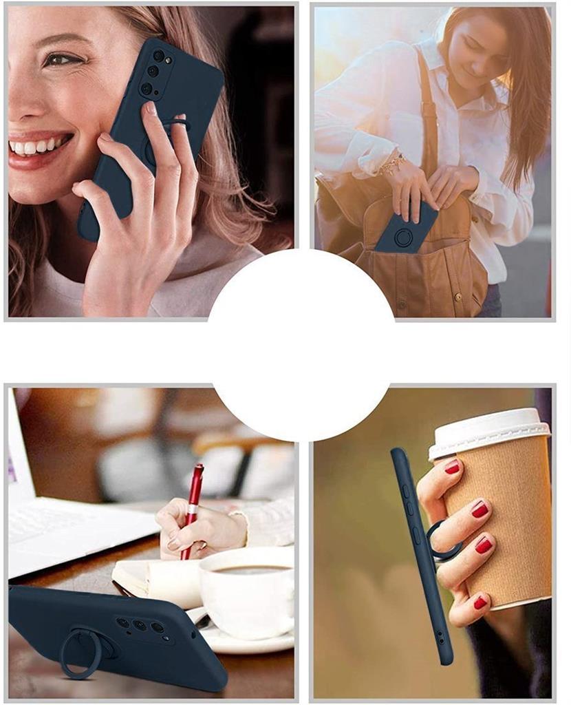 Samsung Galaxy A52 4G/A52 5G/A52s 5G silicone ring hátlap tok (Kék)