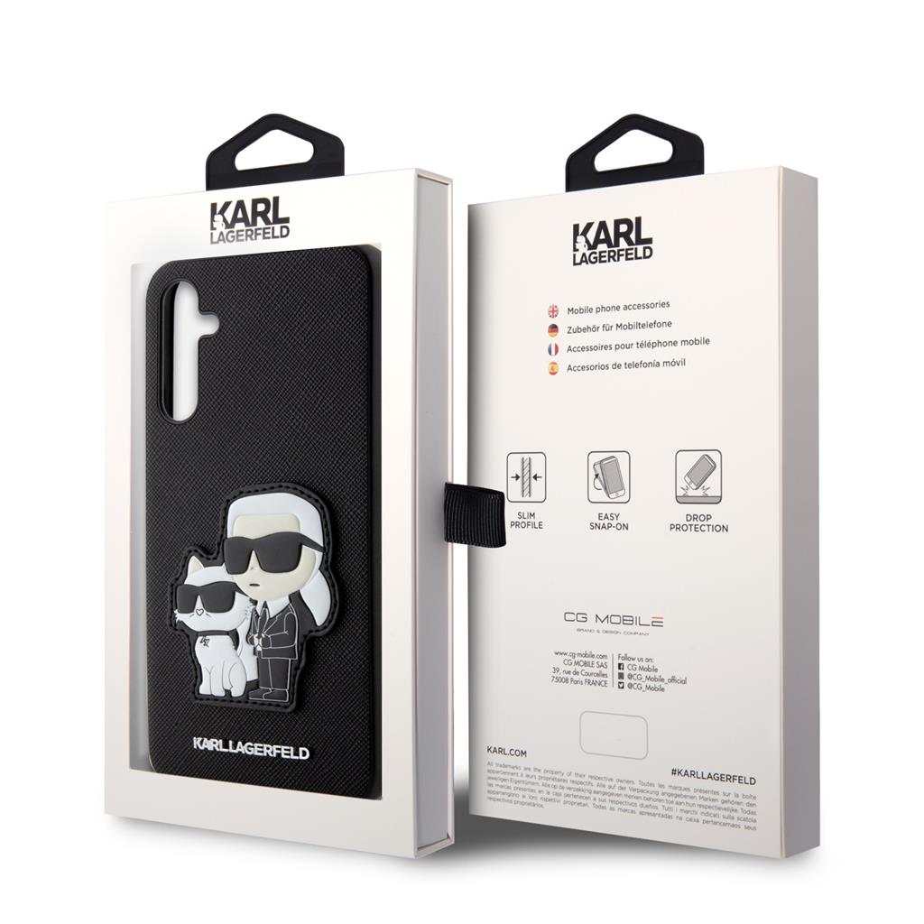 Samsung Galaxy A54 5G Karl Lagerfeld PU Saffiano Karl and Choupette NFT tok (Fekete) – KLHCA54SANKCPK