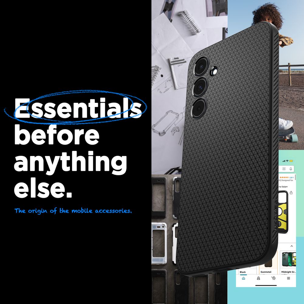 Samsung Galaxy A55 Spigen liquid air prémium hátlap tok Fekete 8
