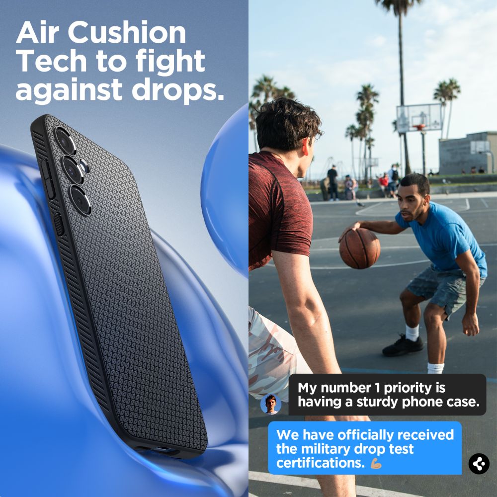 Samsung Galaxy A55 Spigen liquid air prémium hátlap tok Fekete 10