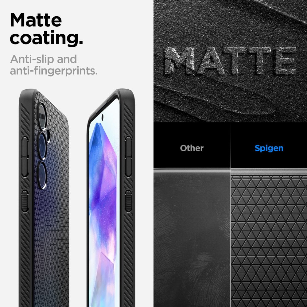 Samsung Galaxy A55 Spigen liquid air prémium hátlap tok Fekete 11