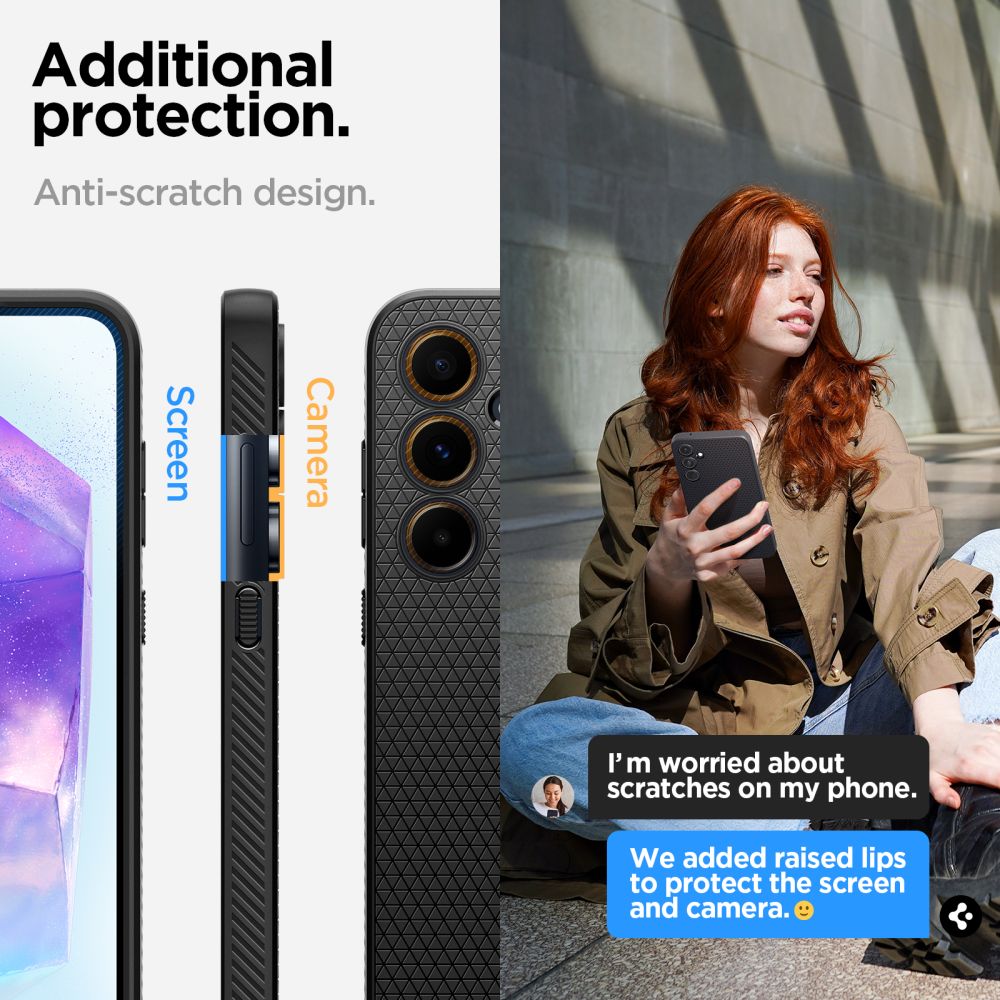 Samsung Galaxy A55 Spigen liquid air prémium hátlap tok Fekete 12