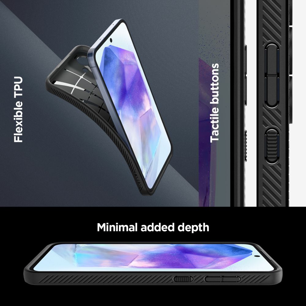 Samsung Galaxy A55 Spigen liquid air prémium hátlap tok Fekete 13