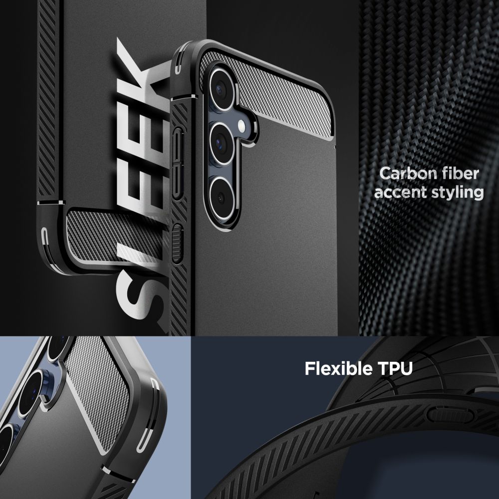 Samsung Galaxy A55 Spigen Rugged armor ütésálló tok Fekete
