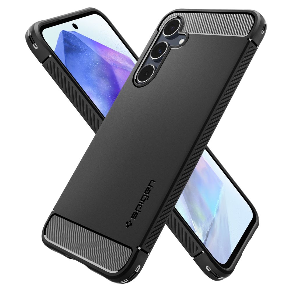 Samsung Galaxy A55 Spigen Rugged armor ütésálló tok Fekete