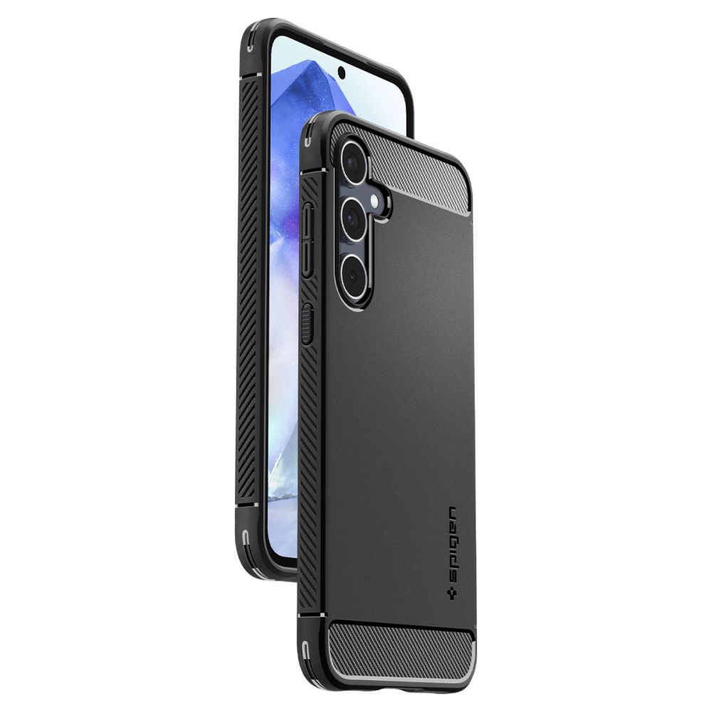 Samsung Galaxy A55 Spigen Rugged armor ütésálló tok Fekete