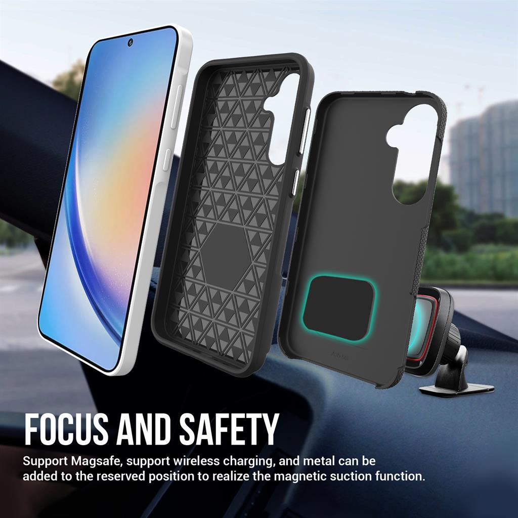 Samsung Galaxy A55 TOKO Triangle hátlap tok (Fekete)
