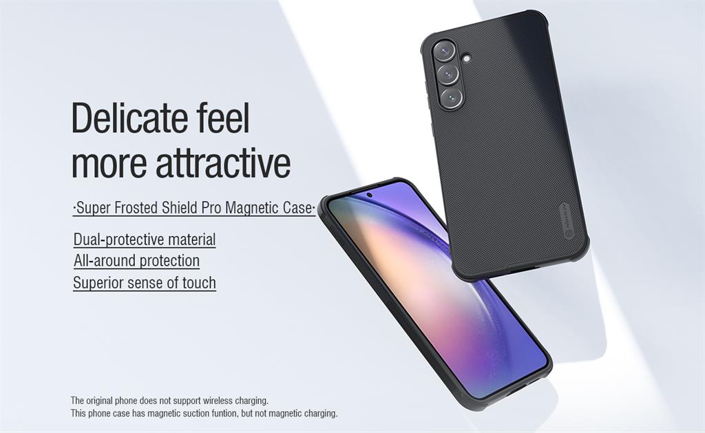 Samsung Galaxy A55 Nillkin Super frosted shield pro magsafe strapabíró hátlap tok fekete
