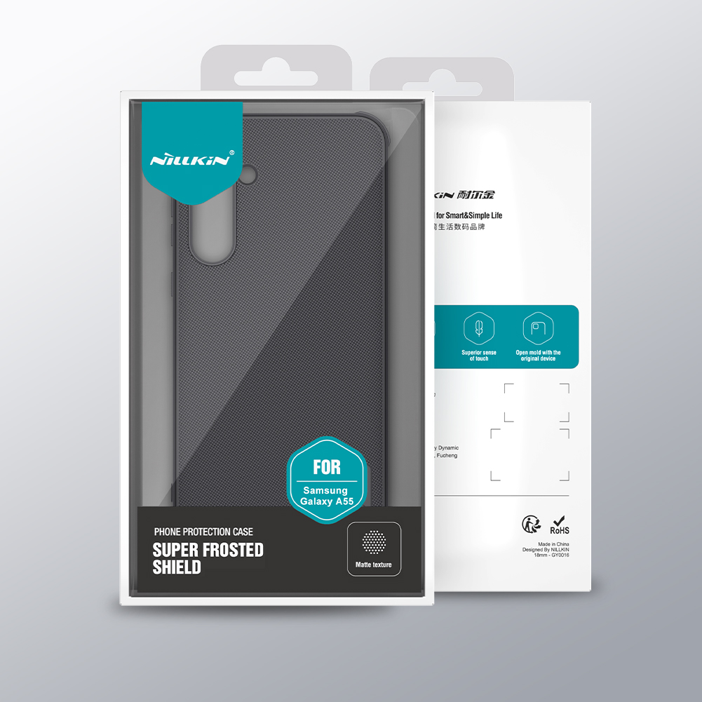 Samsung Galaxy A55 Nillkin Super frosted shield pro strapabíró hátlap tok fekete
