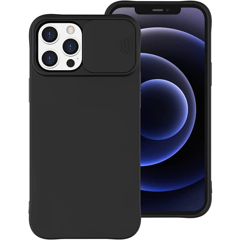 Samsung Galaxy A72 4G/A72 5G kamera védős szilikon hátlap tok, (Fekete)