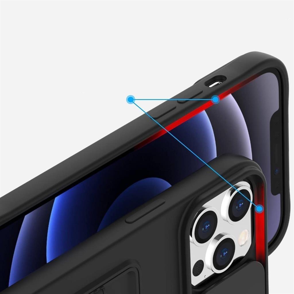 Samsung Galaxy A72 4G/A72 5G kamera védős szilikon hátlap tok, (Fekete)
