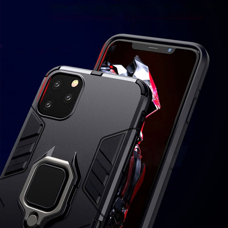 Samsung Galaxy S20 Plus ring armor ütésálló hátlap tok (Fekete) 2