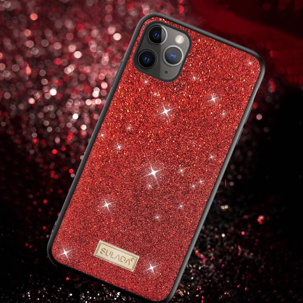 Samsung Galaxy S21 Ultra SULADA dazzling glitter hátlap tok, (Piros) 1