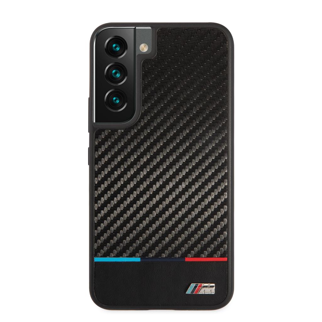 Samsung Galaxy S22 BMW TPU tricolor karbon mintás hátlap tok (Fekete) - BMHCS22SPUCARTCBK 0