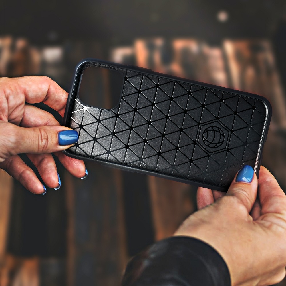 Samsung Galaxy S22 forcell carbon hátlap tok (Fekete) 3