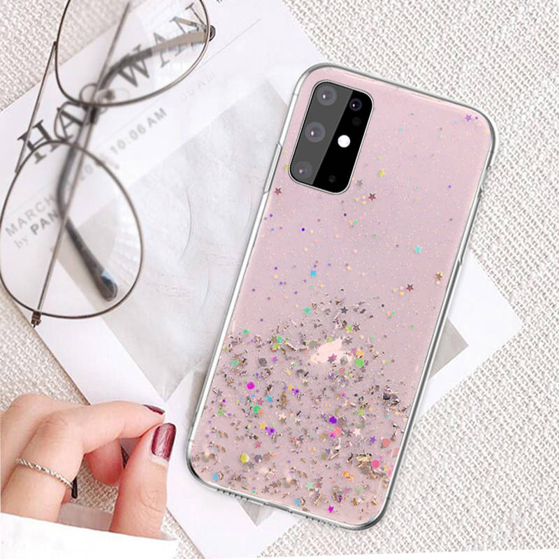 Samsung Galaxy S22 glue glitter hátlap tok (Rózsaszín) 1