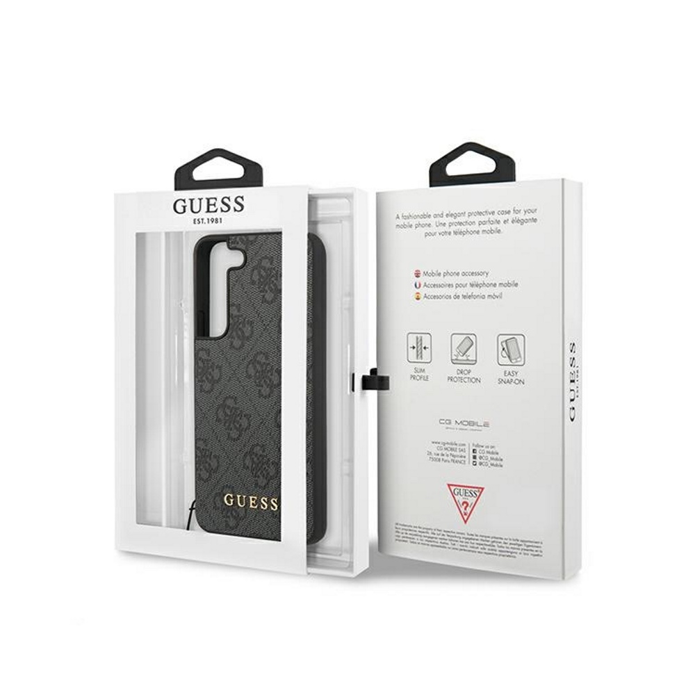 Samsung Galaxy S22 Plus GUESS 4G Charms hátlap tok (Szürke - GUHCS22MGF4GGR)