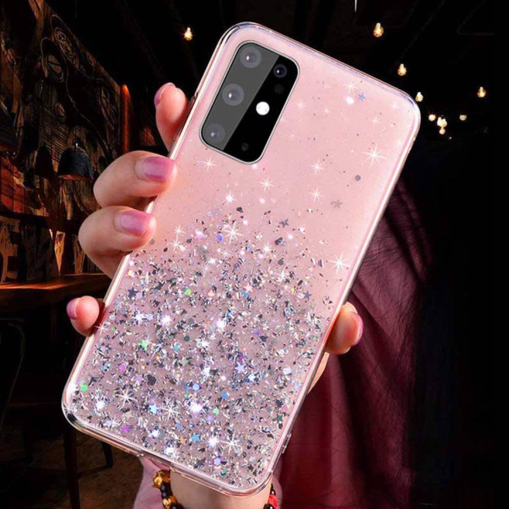 Samsung Galaxy S22 Plus sequins glue glitter csillogós szilikon hátlap tok (Rózsaszín)