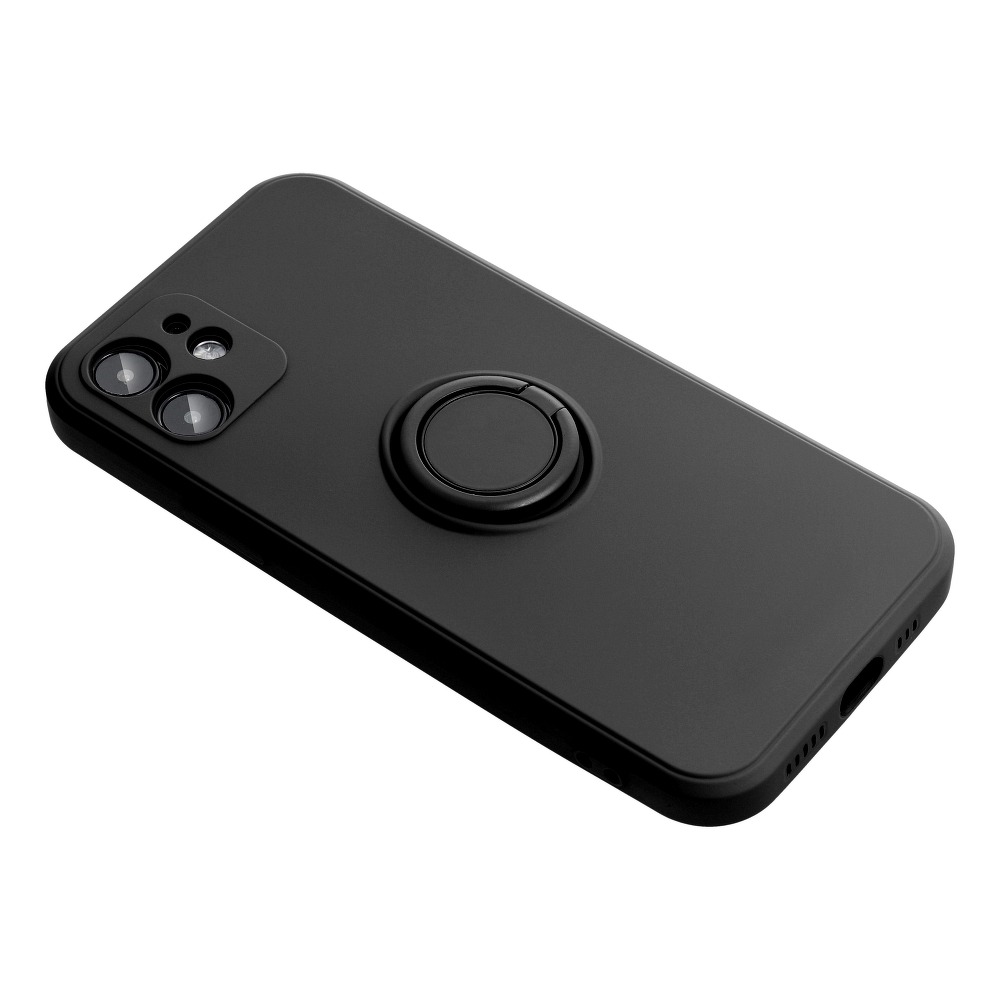 Samsung Galaxy S22 Plus silicone ring hátlap tok (Fekete)