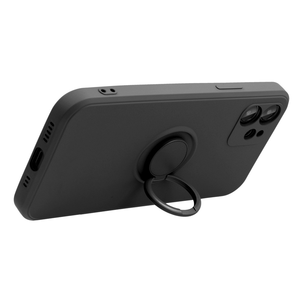 Samsung Galaxy S22 Plus silicone ring hátlap tok (Fekete)
