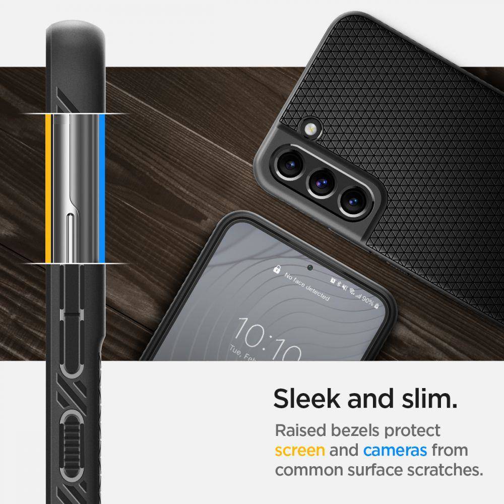 Samsung Galaxy S22 Spigen liquid air prémium hátlap tok (Fekete)