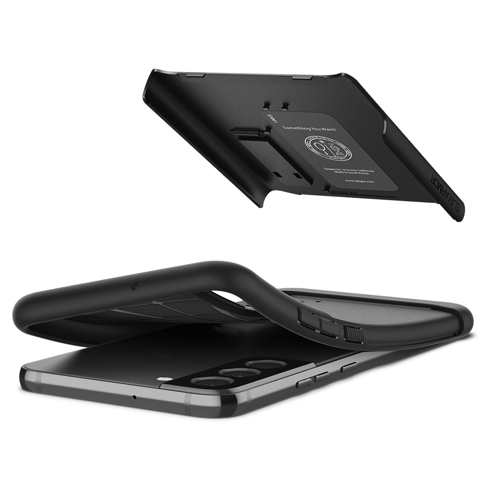 Samsung Galaxy S22 Spigen slim armor ütésálló hátlap tok (Fekete) 3