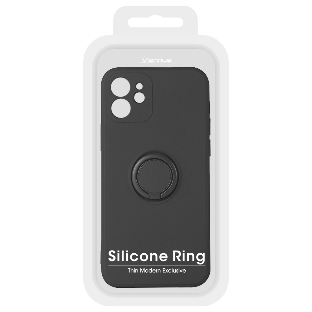 Samsung Galaxy S22 Ultra Vennus ring hátlap tok (Fekete)