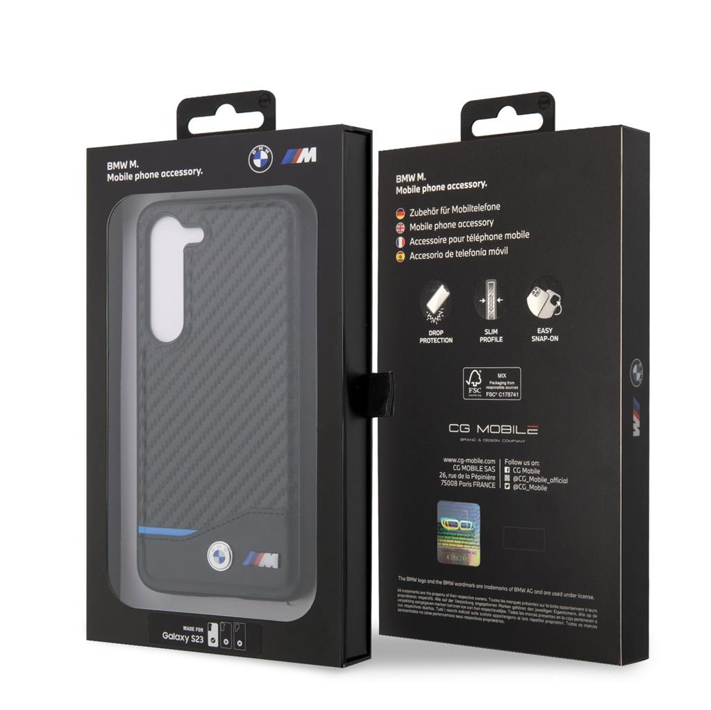 Samsung Galaxy S23 5G BMW M Blue line prémium hátlap tok (Fekete) BMHCS23S22NBCK 2