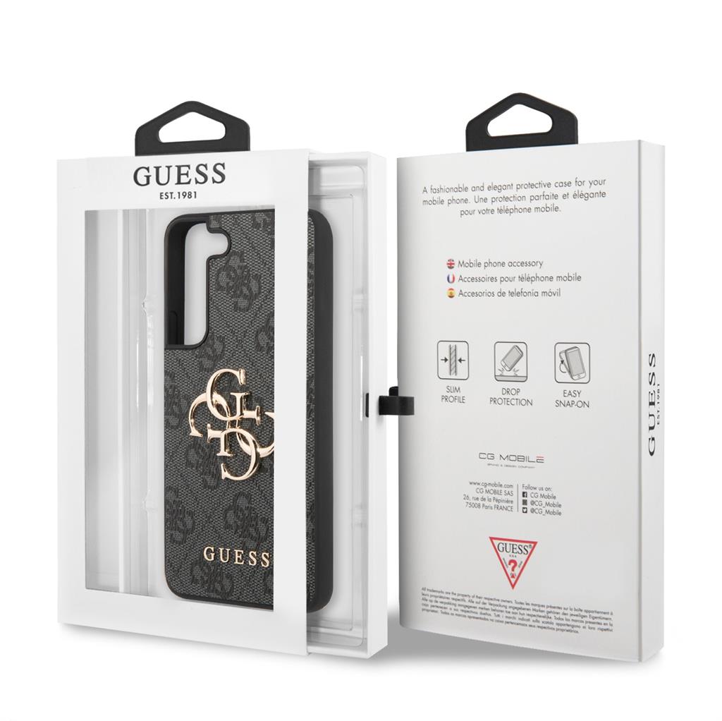 Samsung Galaxy S23 Guess PU 4G Metal Logo tok (Szürke) - GUHCS23S4GMGGR
